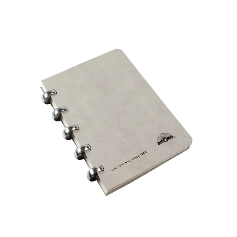 Atoma Amazing Texon Cover Disc-Bound Refillable Notebook Grey 95 x 140