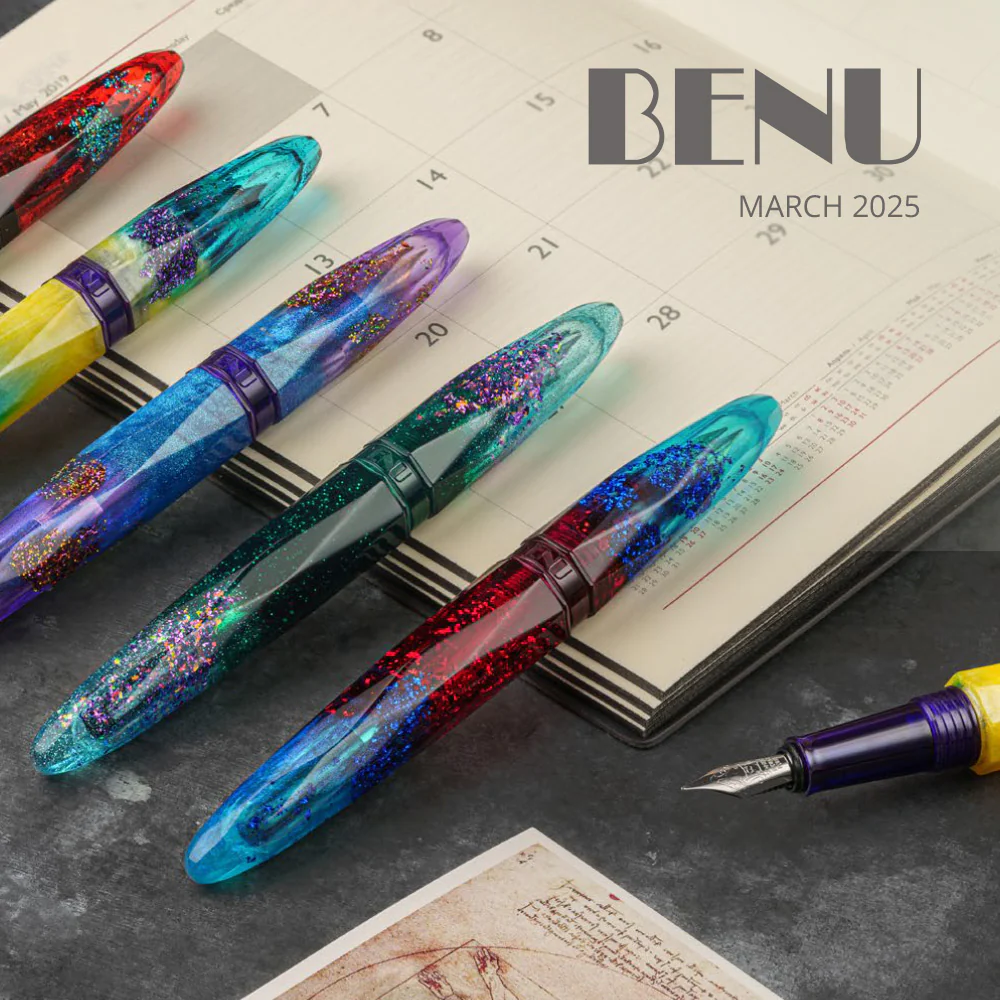 Benu Briolette Fountain Pen Fiery Azure - Image 3