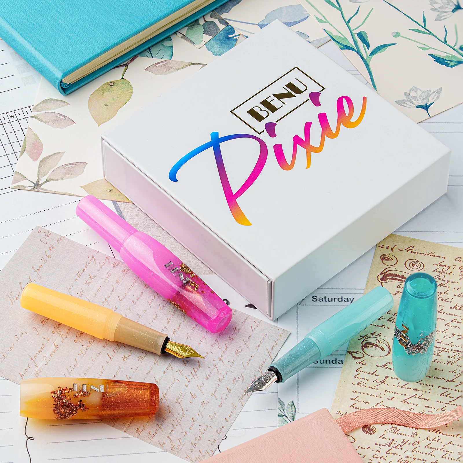 Benu Pixie Pocket Fountain Pen Enchanted Pastels Set of 3 - Image 3