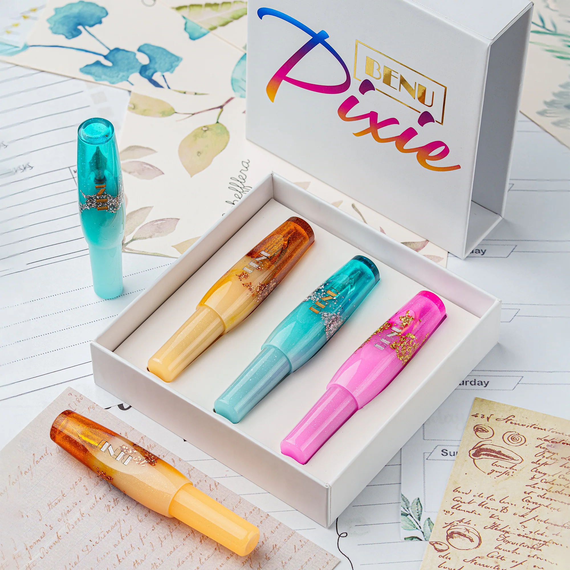 Benu Pixie Pocket Fountain Pen Enchanted Pastels Set of 3 - Image 4