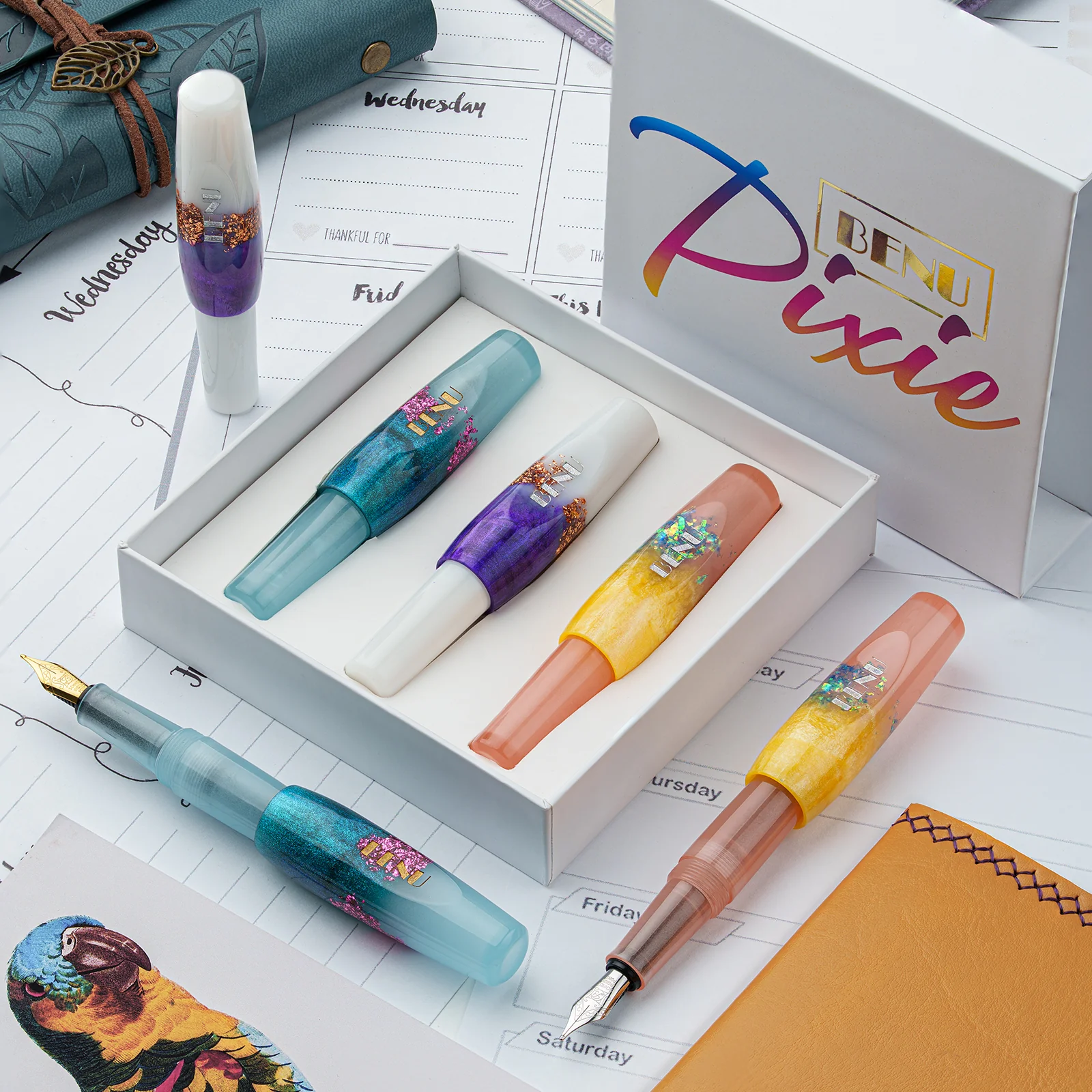 Benu Pixie Pocket Fountain Pen Luminous Haze Set of 3 - Image 4
