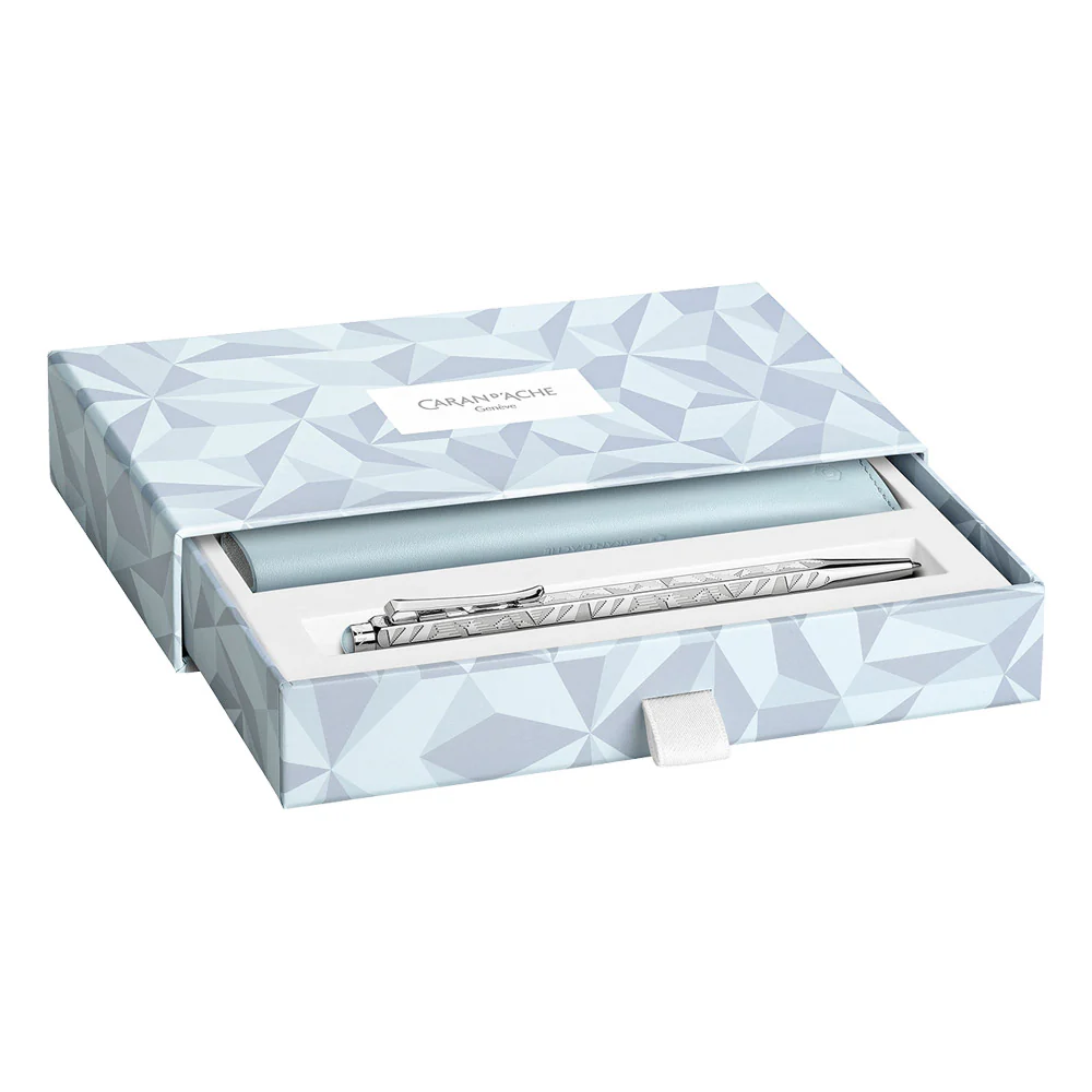 Caran d'Ache Alpine Frost Special Edition Ecridor Ballpoint Pen and Leather Case Set - Image 2