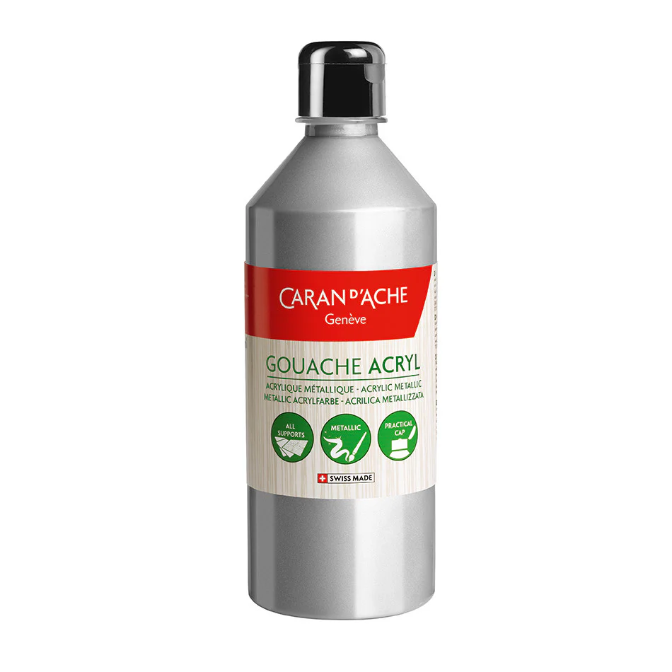 Caran d'Ache Gouache Acryl Liquid 500ml Metallic