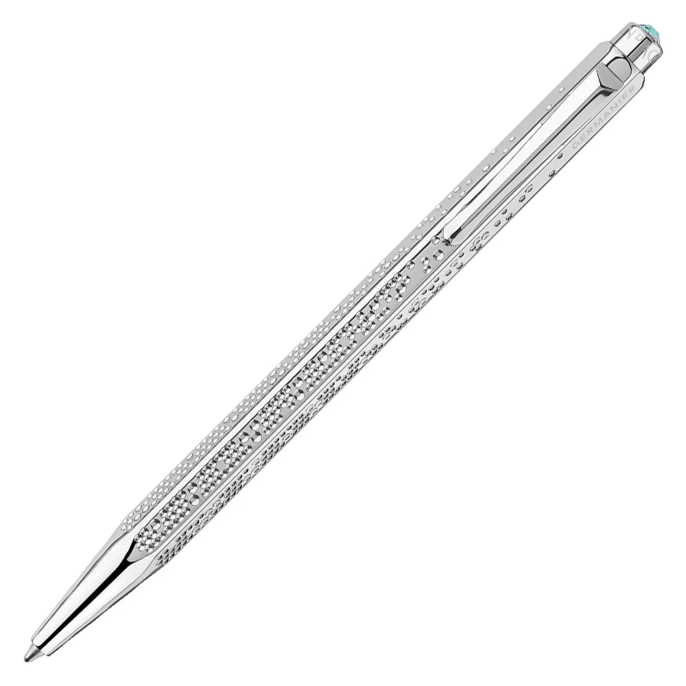 Caran d'Ache Limited Edition Germanier Ecridor Ballpoint Pen and Leather Case Set Neon Yellow - Image 2