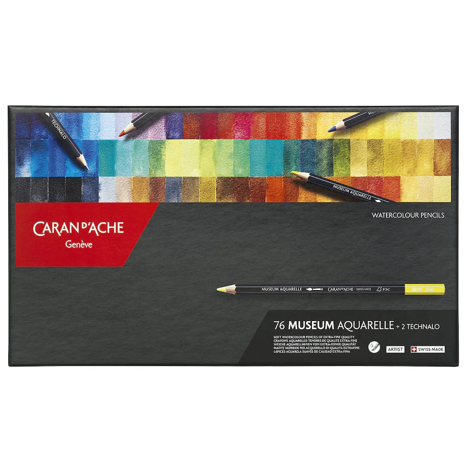 Caran d'Ache Museum Aquarell Watercolour Pencil Box of 76 + 2 Technalo