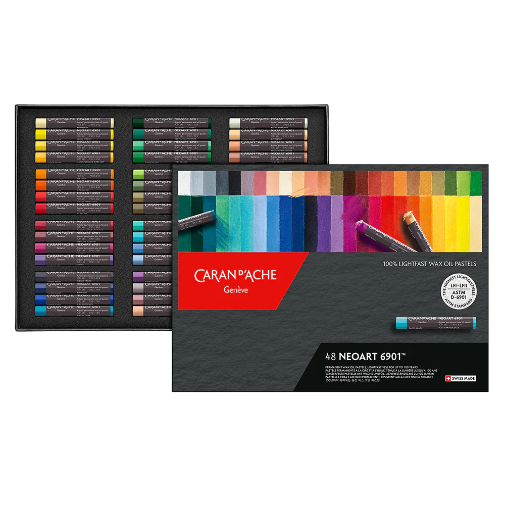 Caran d'Ache Neoart 6901 Professional Water Resistant Wax Oil Pastels Box of 48 - Image 2