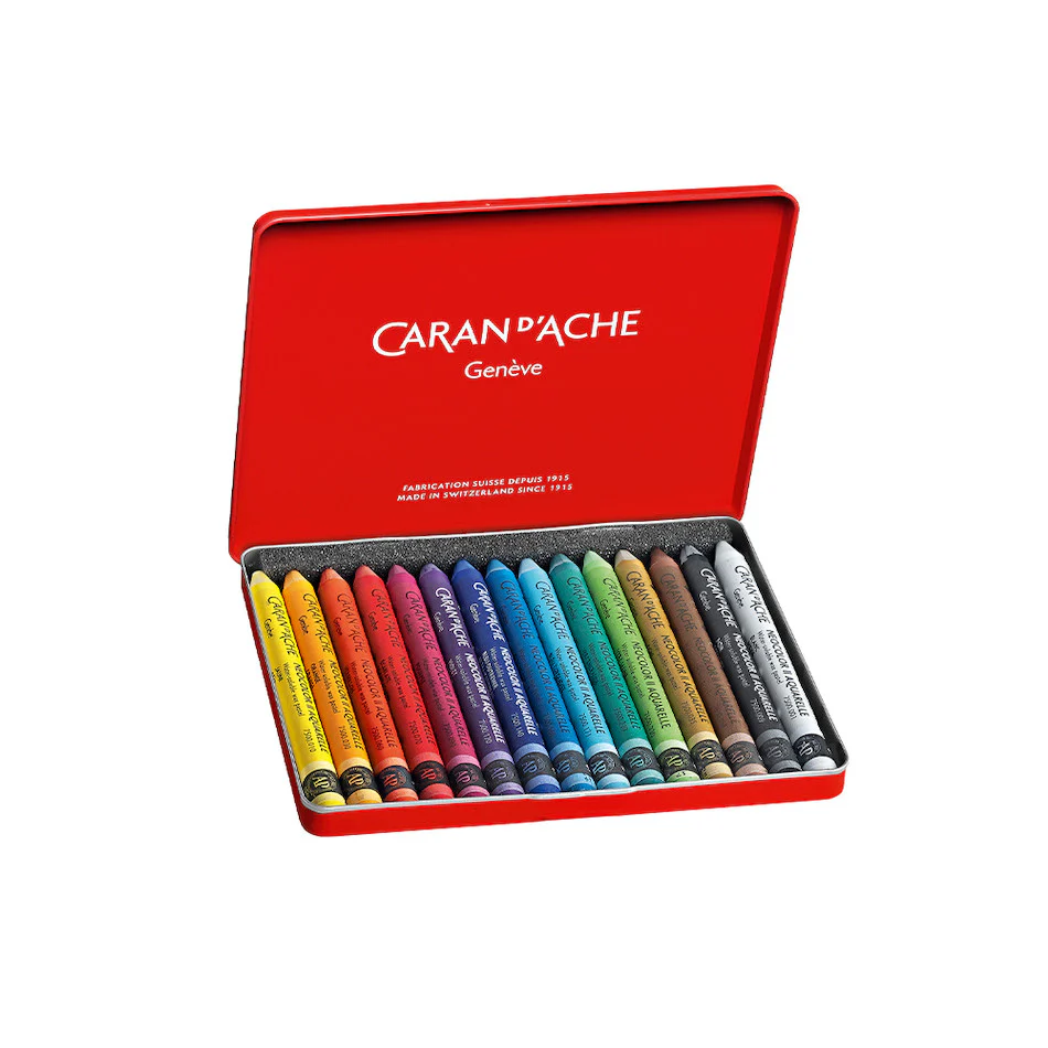 Caran d'Ache Neocolor II Water Soluble Wax Pastels Box of 15 - Image 2