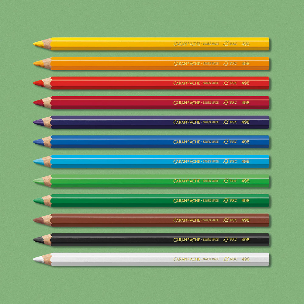 Caran d'Ache Swisscolor Maxi Colour Pencils Assorted Set of 12 - Image 2