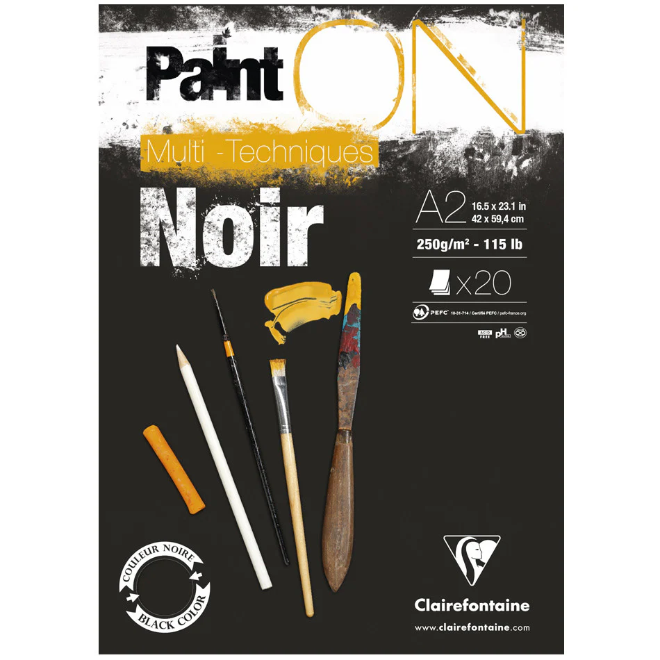 Clairefontaine Paint On Black Pad A2