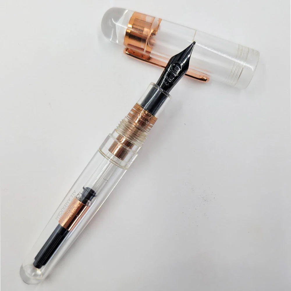 Conklin All American Demonstrator Fountain Pen Special Eyedropper Edition Rose Gold - Image 2