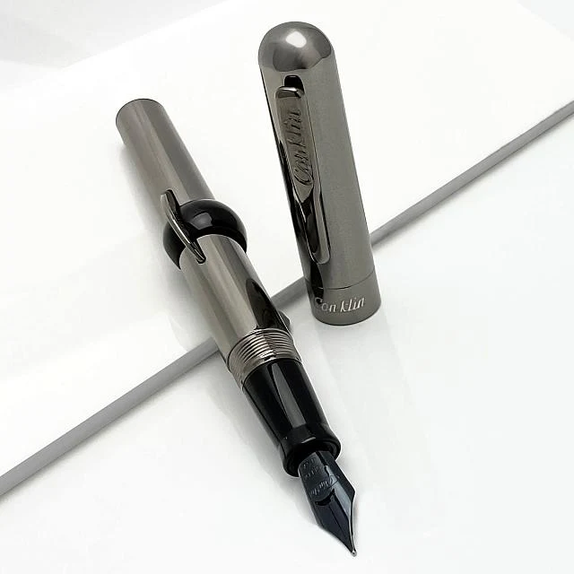 Conklin Mark Twain Crescent Filler 1898 Fountain Pen Limited Edition Gunmetal - Image 2