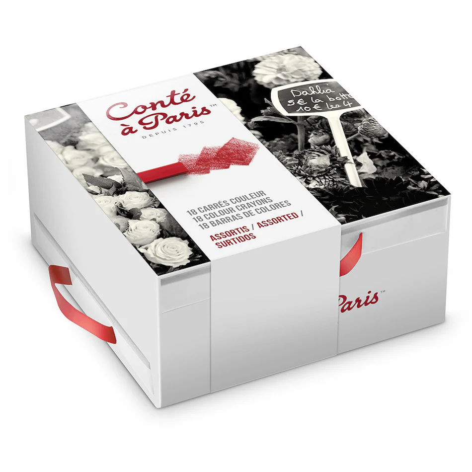Conté à Paris Carre Colour Crayons Box of 18 Assorted - Image 2