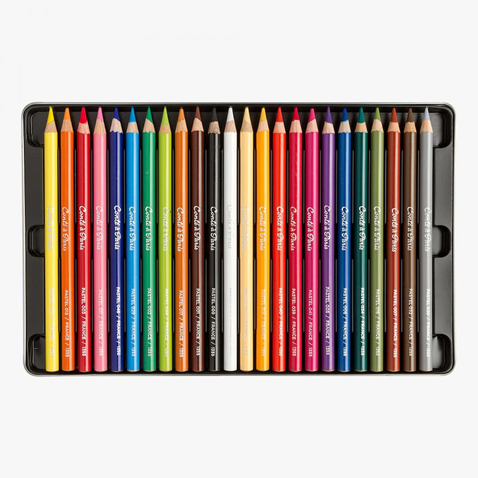Conté à Paris Pastel Pencil Metal Box of 24 Assorted - Image 2