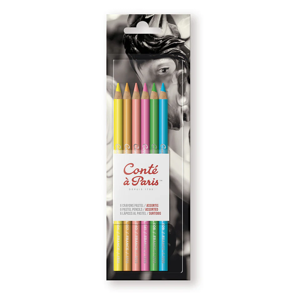Conté à Paris Pastel Pencil Set of 6 Bright Hues