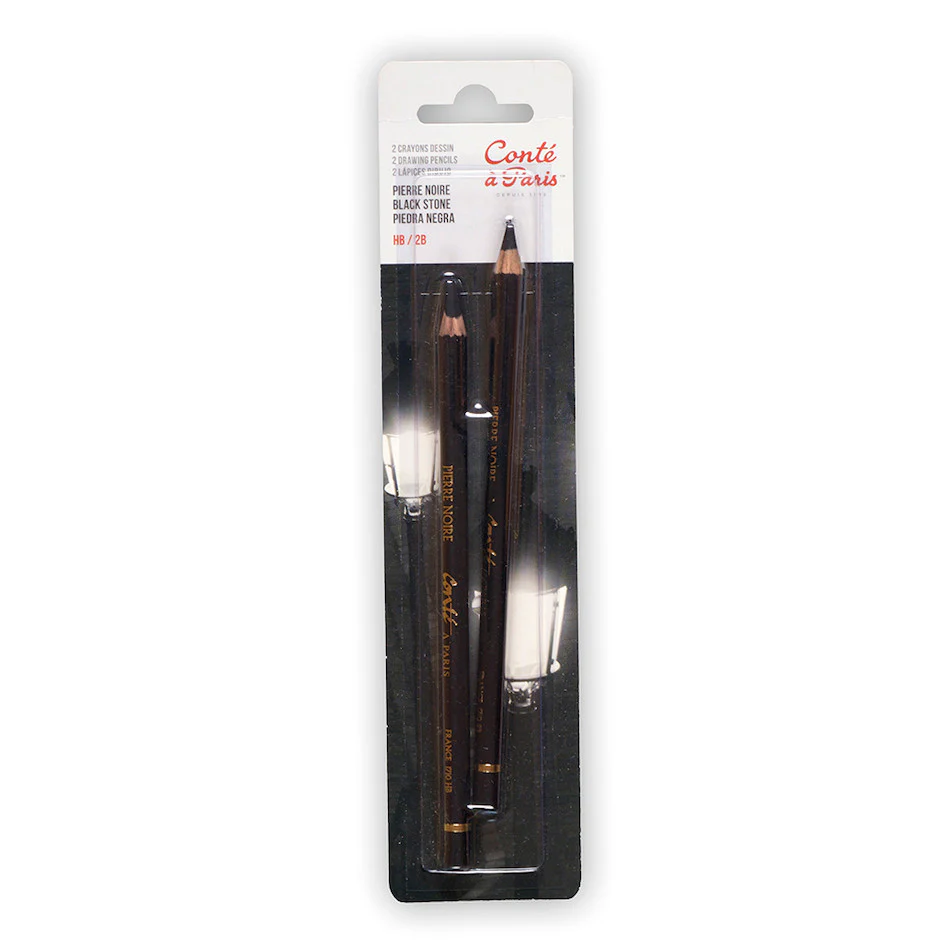 Conté à Paris Pierre Noire Sketching Pencil Set of 2 Black