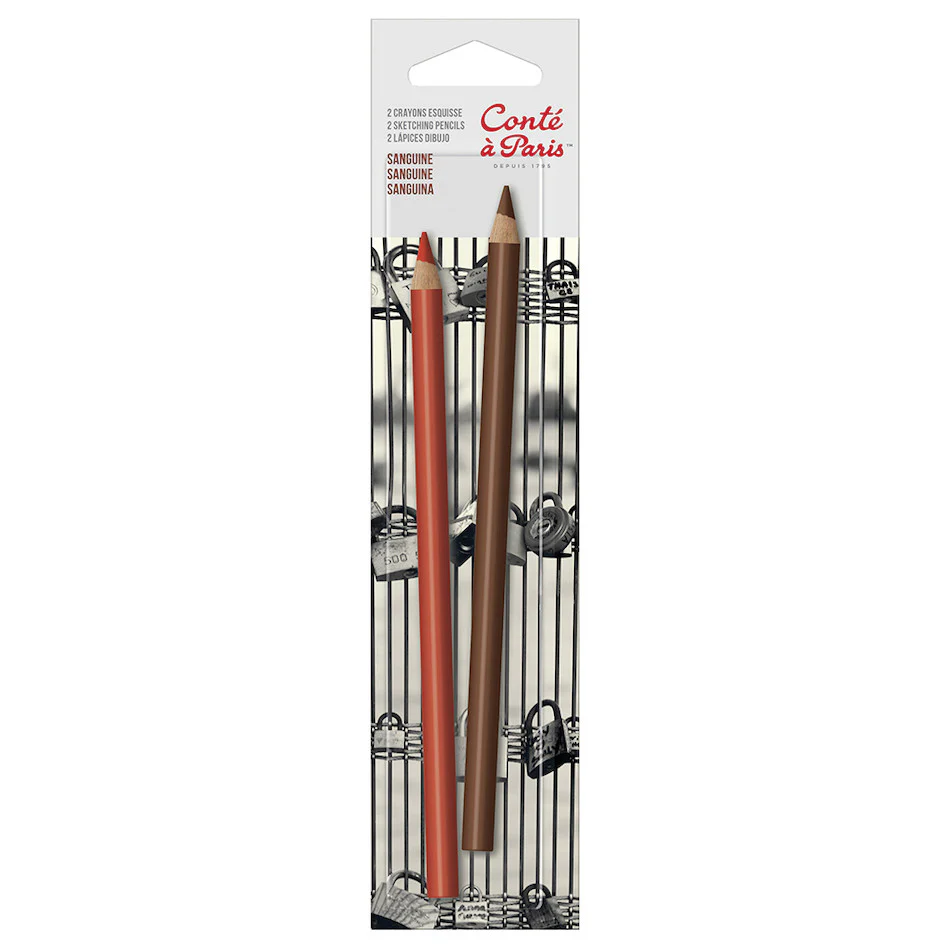 Conté à Paris Sketching Pencil Set of 2 Sanguine and Sepia