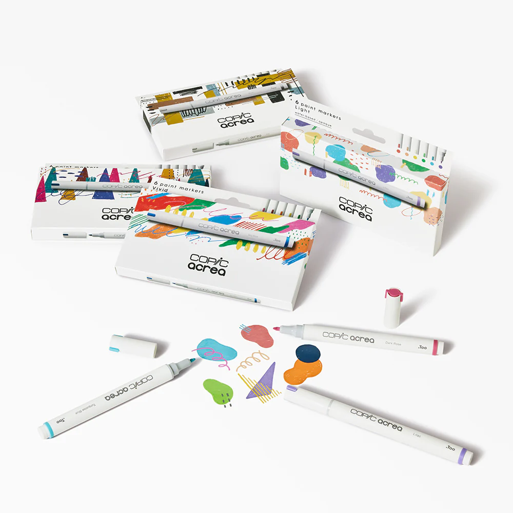 Copic Acrea Paint Marker Set of 6 Vivid Colours - Image 7