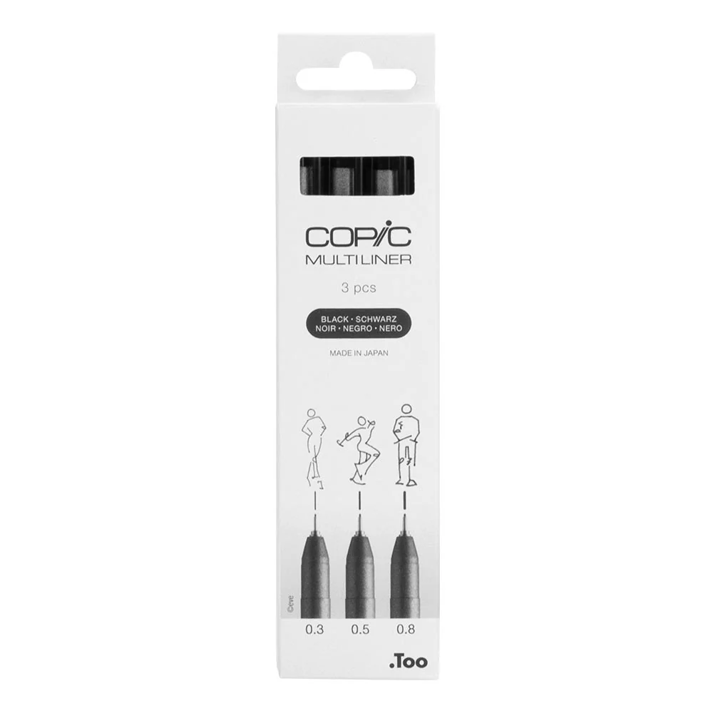 Copic MultiLiner Drawing Pen Set of 3 Black - Image 3