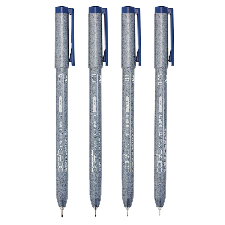 Copic MultiLiner Drawing Pen Set of 4 Cobalt