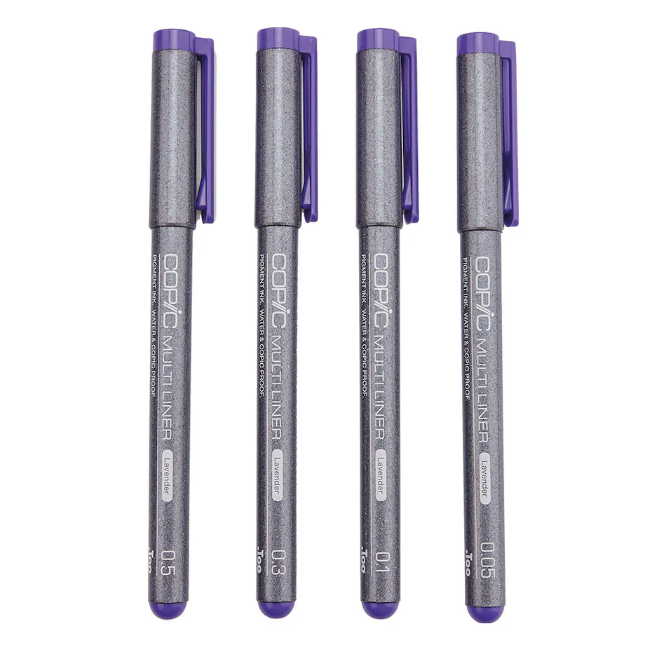 Copic MultiLiner Drawing Pen Set of 4 Lavender