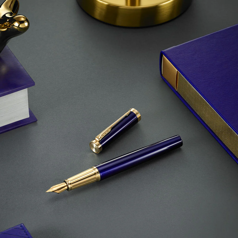 Parker Ingenuity Fountain Pen Blue with Gold Trim - Image 2