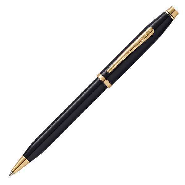 Cross Century II Ballpoint Pen Black Lacquer with Gold Trim