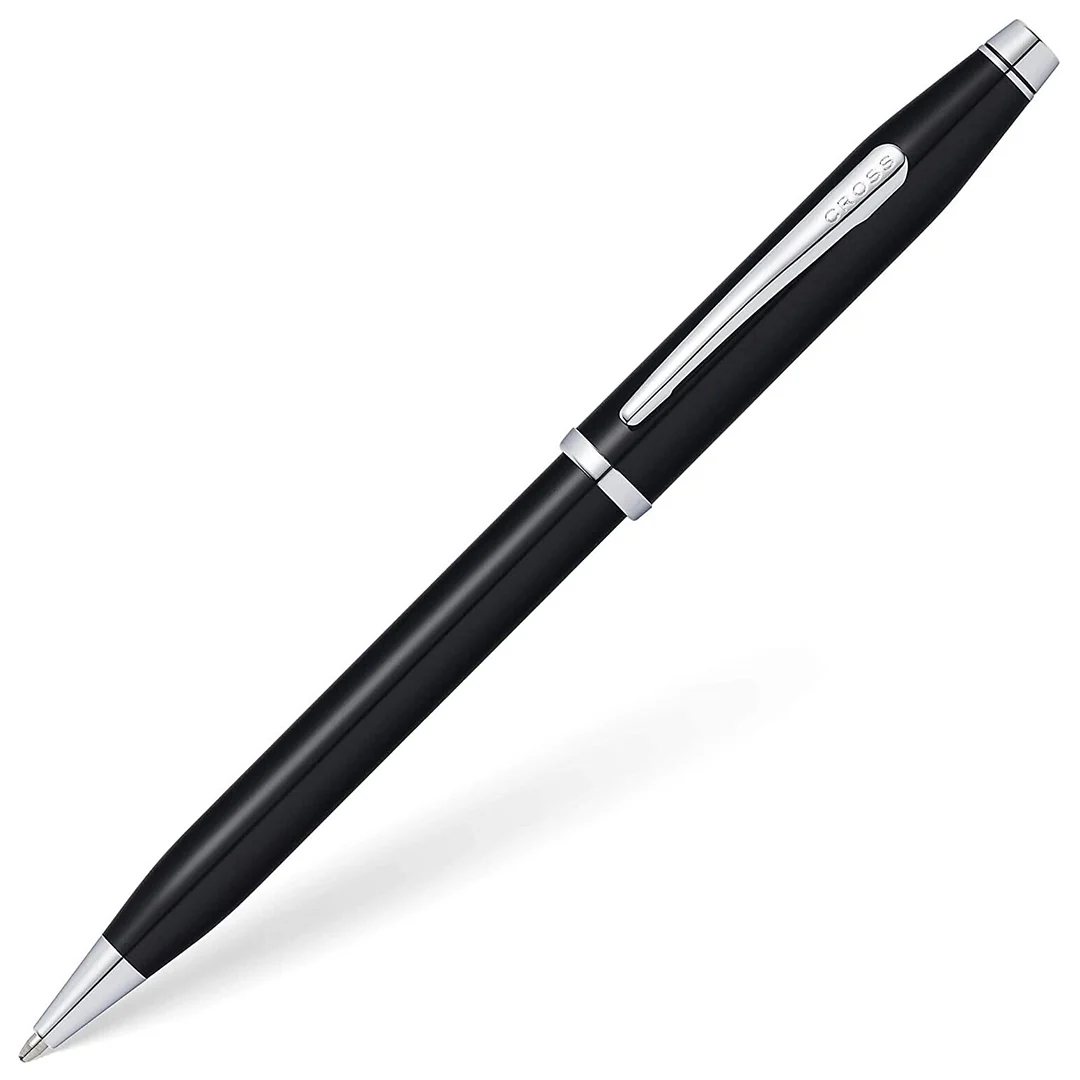 Cross Century II Ballpoint Pen Black Lacquer with Rose Chrome Trim