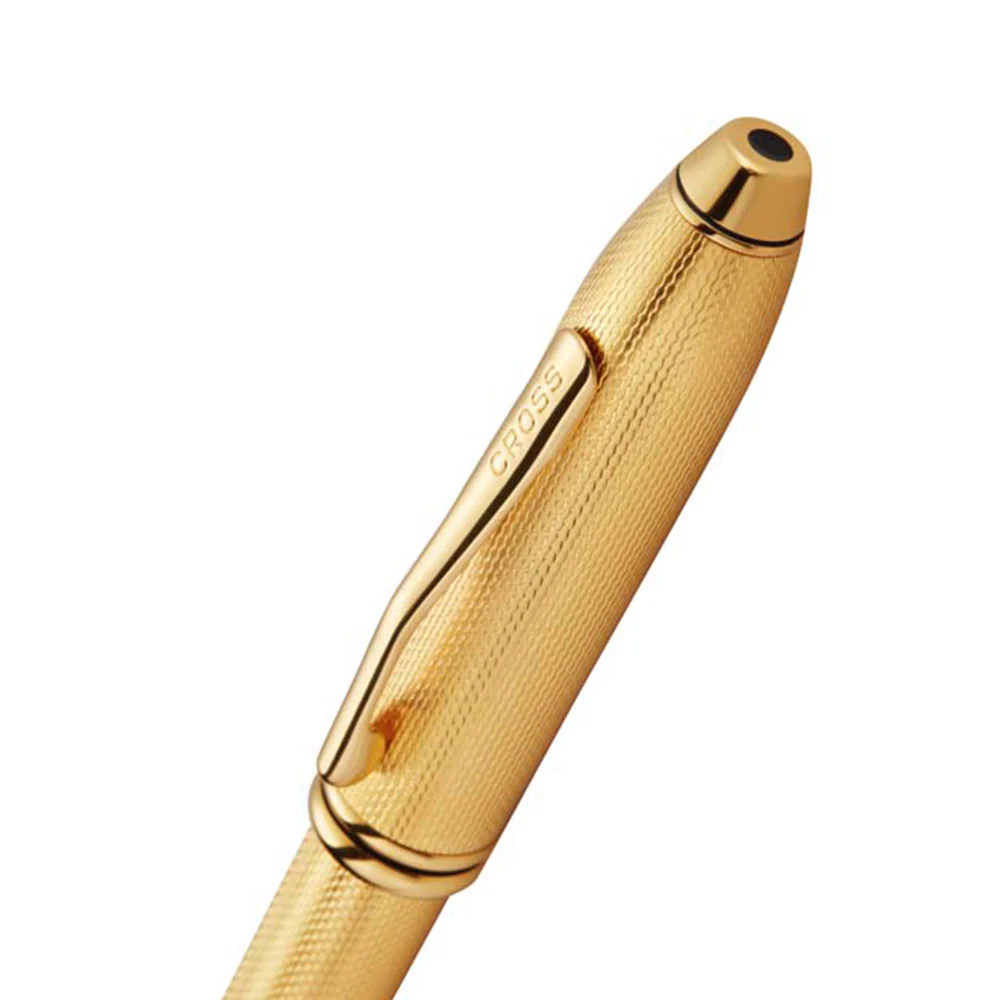 Cross Townsend Polished 23k Gold-plated Engraved Diamond Pattern Ballpoint Pen - Image 4