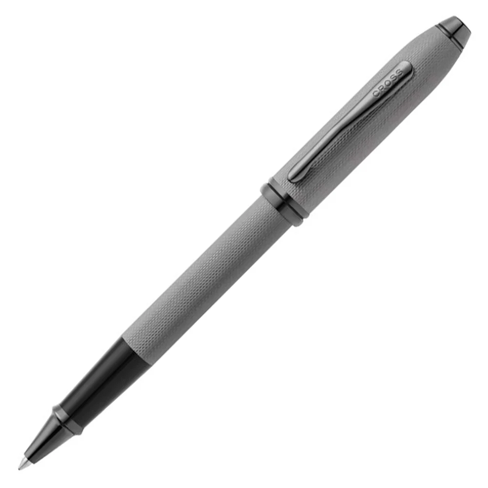 Cross Townsend Polished Slate Gray Engraved Diamond Pattern Rollerball Pen - Image 3
