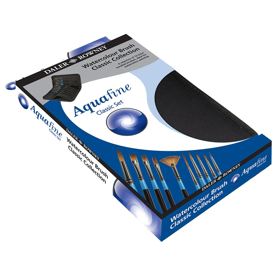 Daler-Rowney Aquafine Watercolour Brush Classic Zip Case of 10 - Image 2