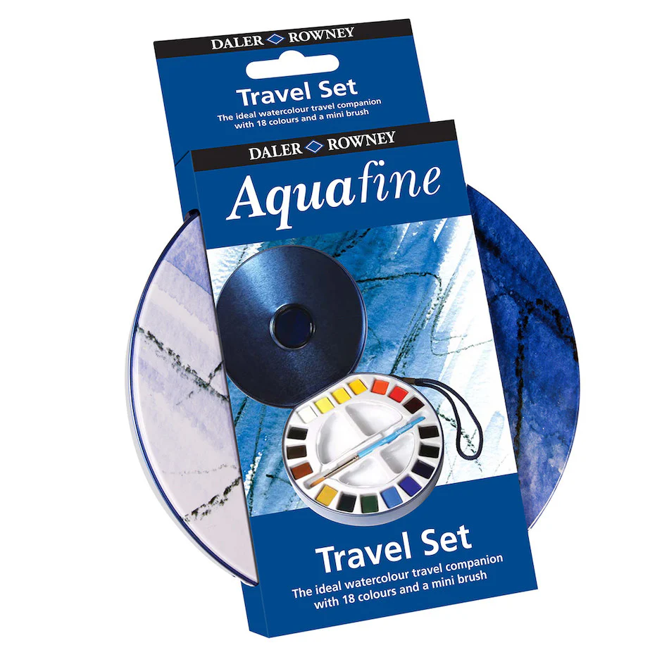 Daler-Rowney Aquafine Watercolour Paint Travel Tin of 18 - Image 2