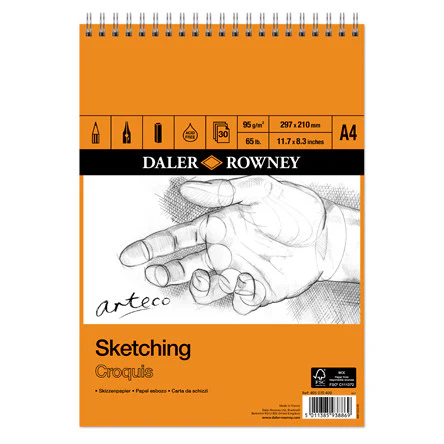Daler-Rowney Arteco Sketching Spiral Pad A4
