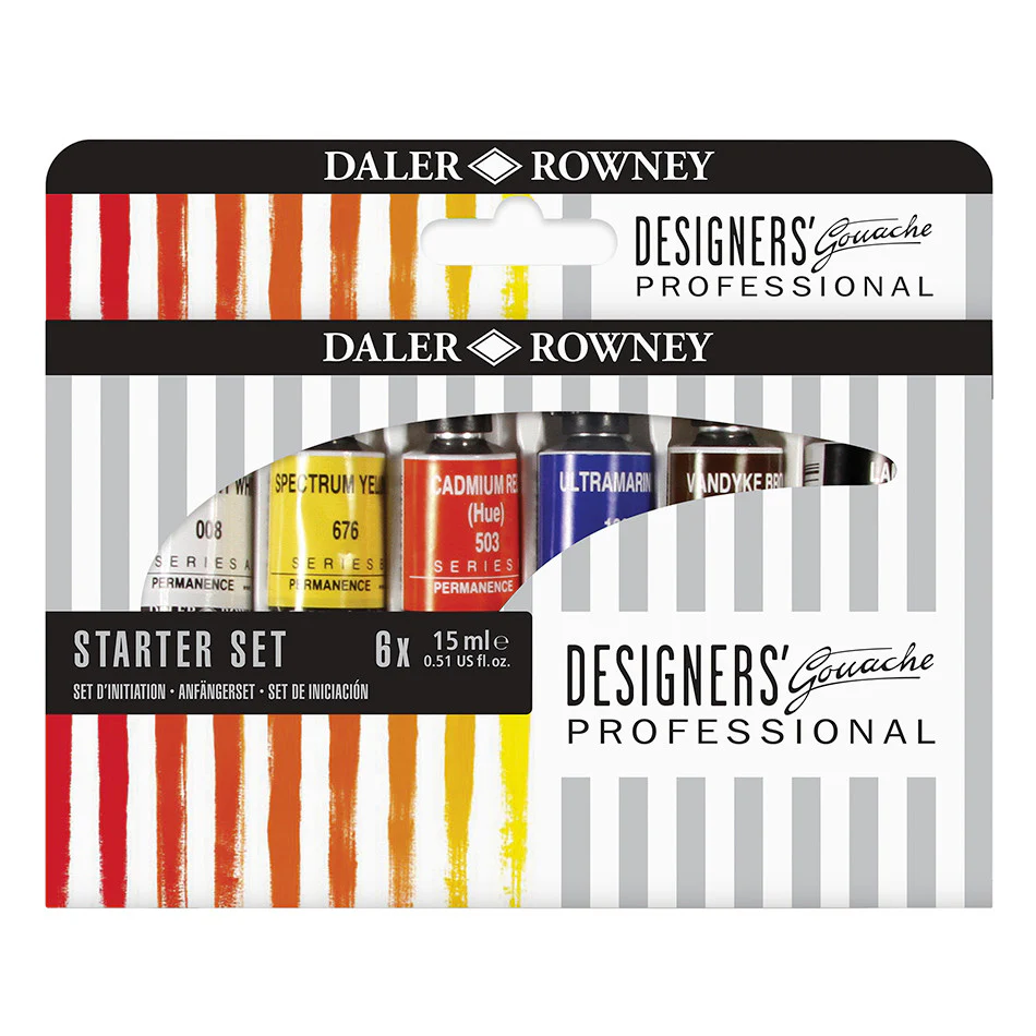 Daler-Rowney Designers Gouache Paint 15ml Starter Set of 6