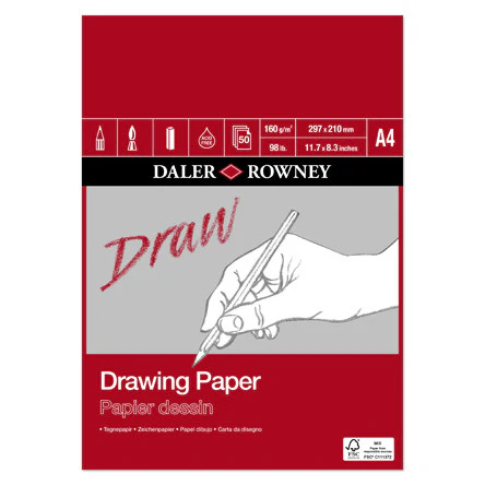 Daler-Rowney Drawing Medium Grain Pad A4