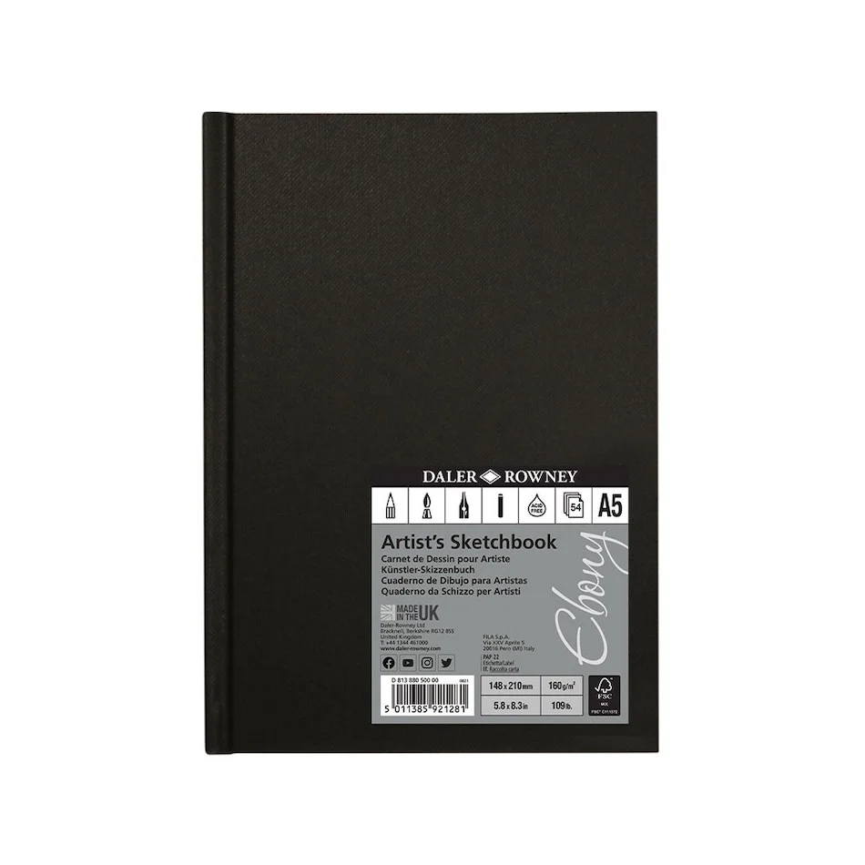 Daler-Rowney Ebony Hardbound Sketchbook A5 Portrait