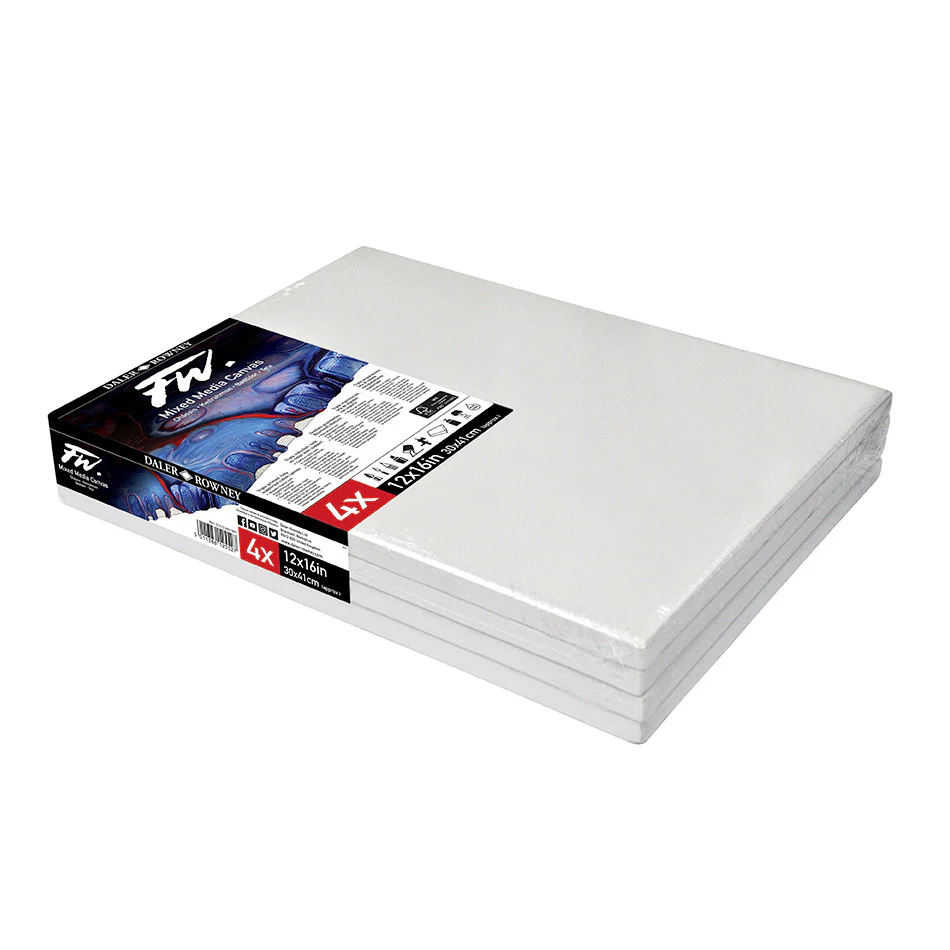 Daler-Rowney FW Mixed Media Canvas 9x12in Pack of 5 - Image 2