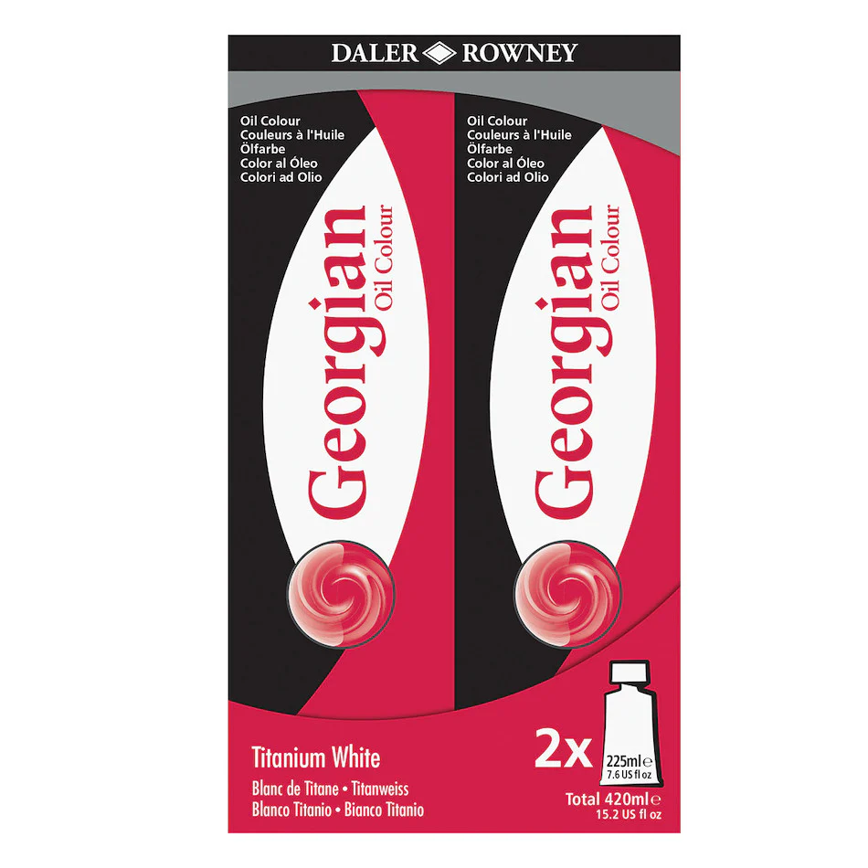 Daler-Rowney Georgian Oil Paint Titanium White 225ml Twin Set