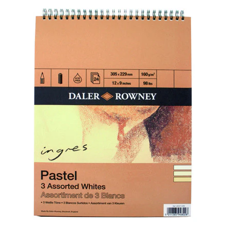 Daler-Rowney Ingres 3 Pastel Whites Spiral Pad 305x229