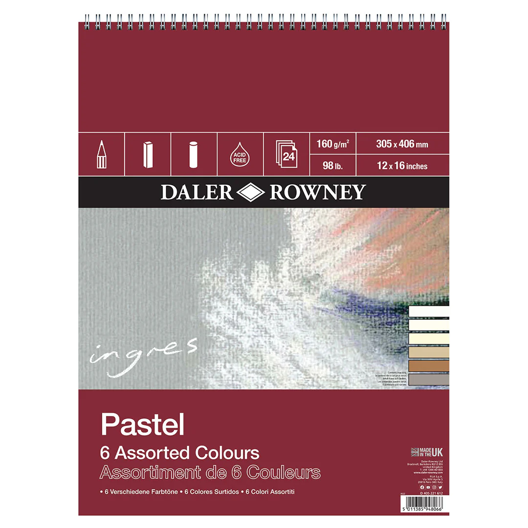 Daler-Rowney Ingres 6 Pastel Shades Spiral Pad 406x305