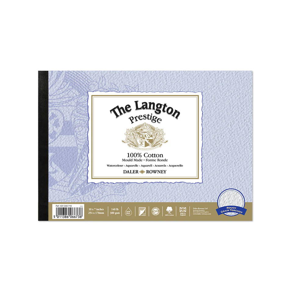Daler-Rowney Langton Prestige Watercolour Pad Rough 10x7