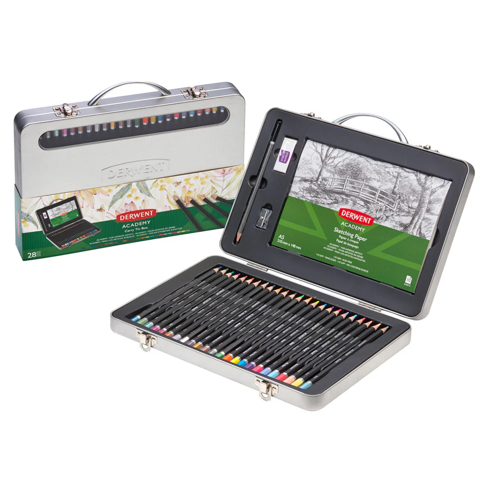 Derwent Academy Neon Pencil Carry Tin