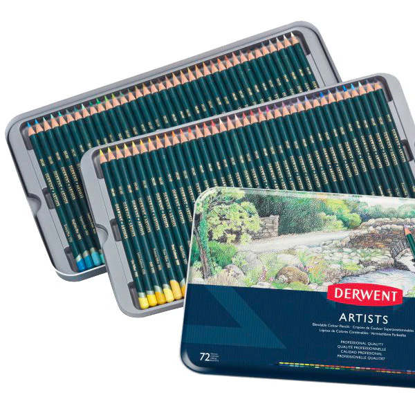 Derwent Artists Coloured Pencils Tin of 72 - Image 2