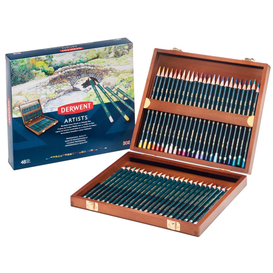 Derwent Artists Pencil Wooden Box of 48