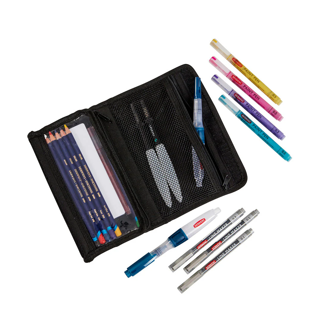 Derwent Artpack Pencil Case Black - Image 2