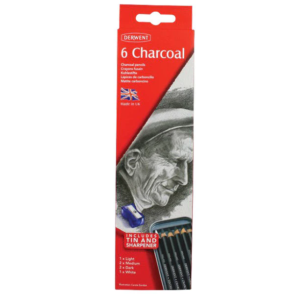 Derwent Charcoal Pencil Tin of 6