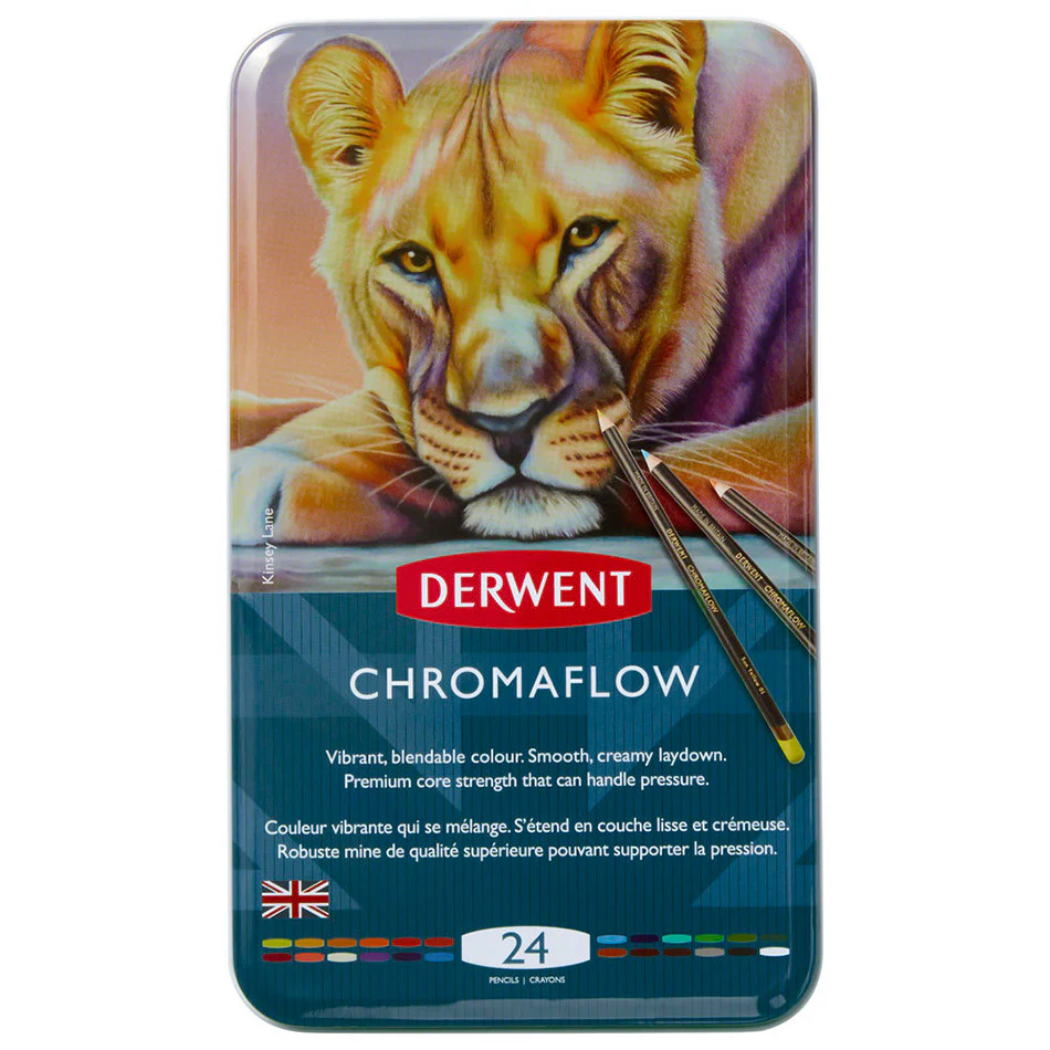 Derwent Chromaflow Coloured Pencils Tin of 24