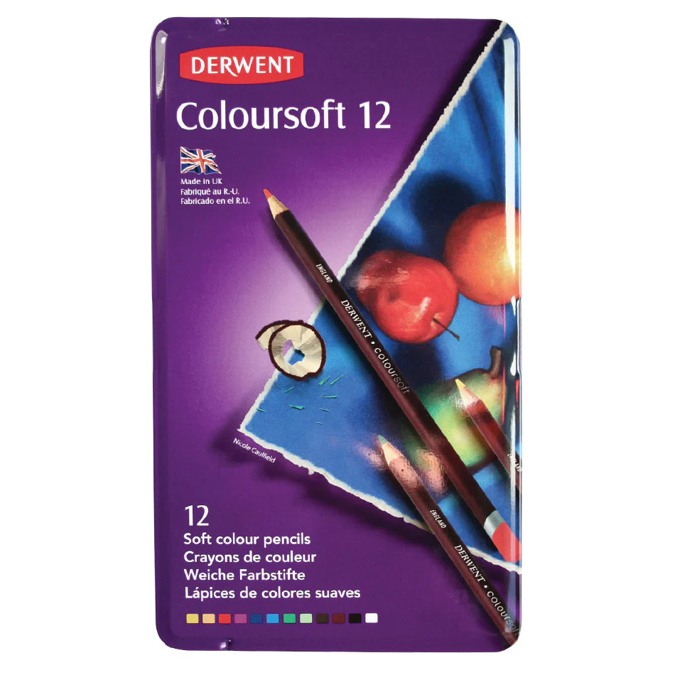Derwent Coloursoft Coloured Pencil Tin of 12