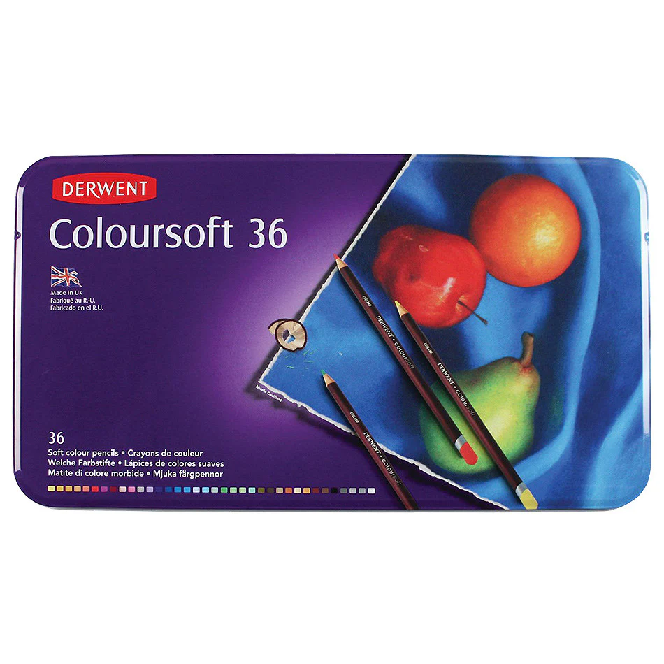 Derwent Coloursoft Coloured Pencil Tin of 36