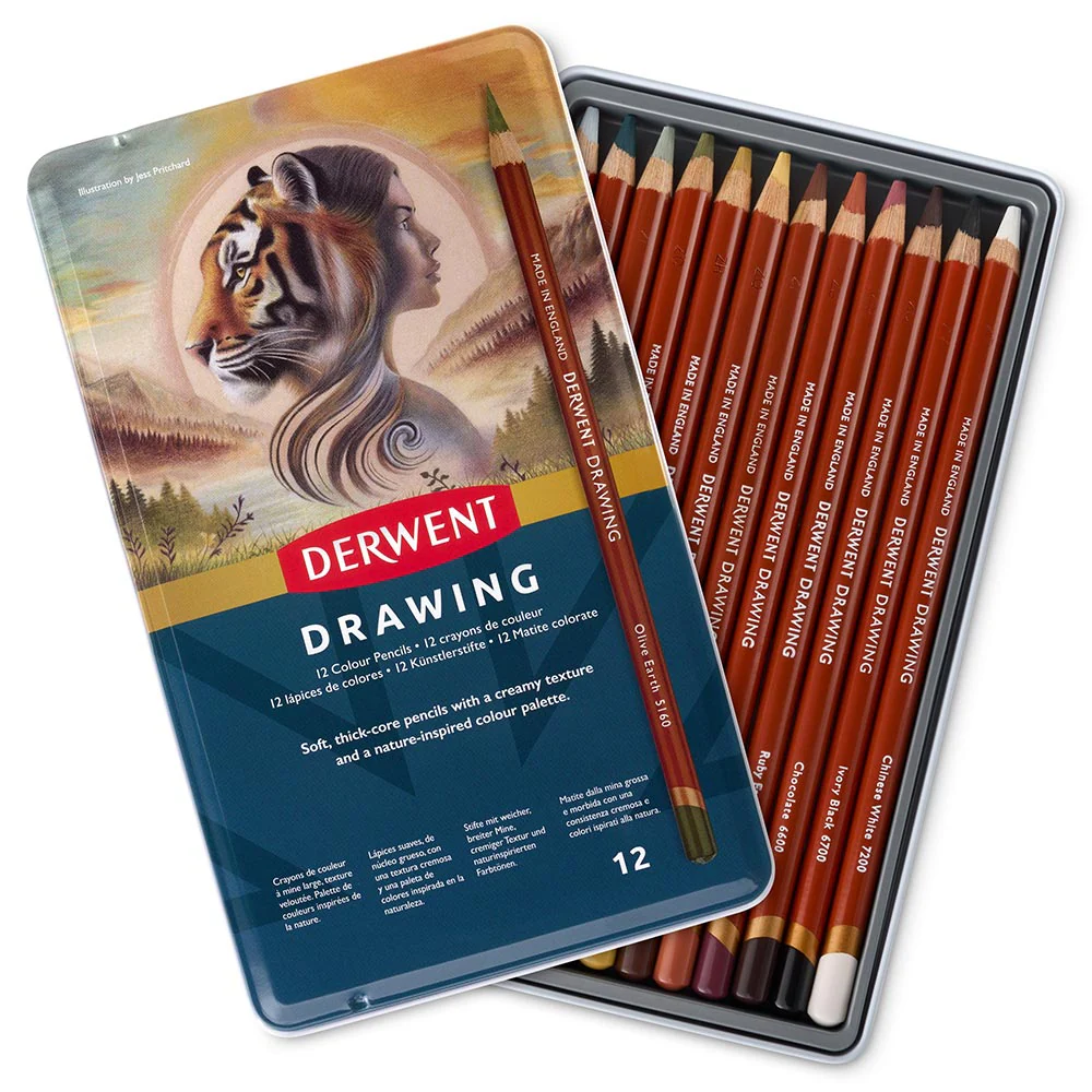 Derwent Drawing Pencil Tin of 12 - Image 2