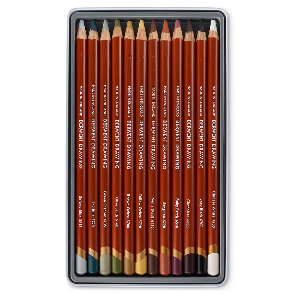 Derwent Drawing Pencil Tin of 12 - Image 3